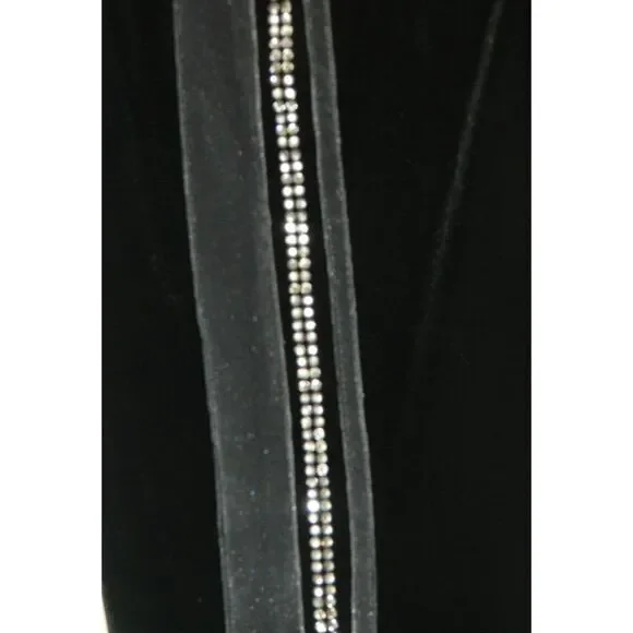 Dolce & Gabbana D&G Sweatpants Women Size Medium‎ Black Velour Rhinestones Y2K